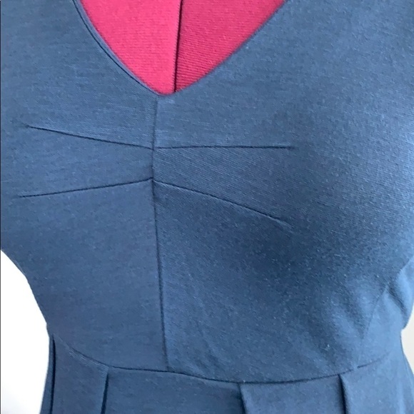 Navy Jersey fit and flare Dress - Picture 2 of 11